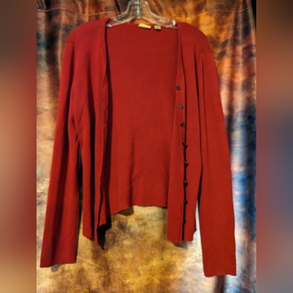 Caslon Red Cardigan- M/L - Picture 6 of 10